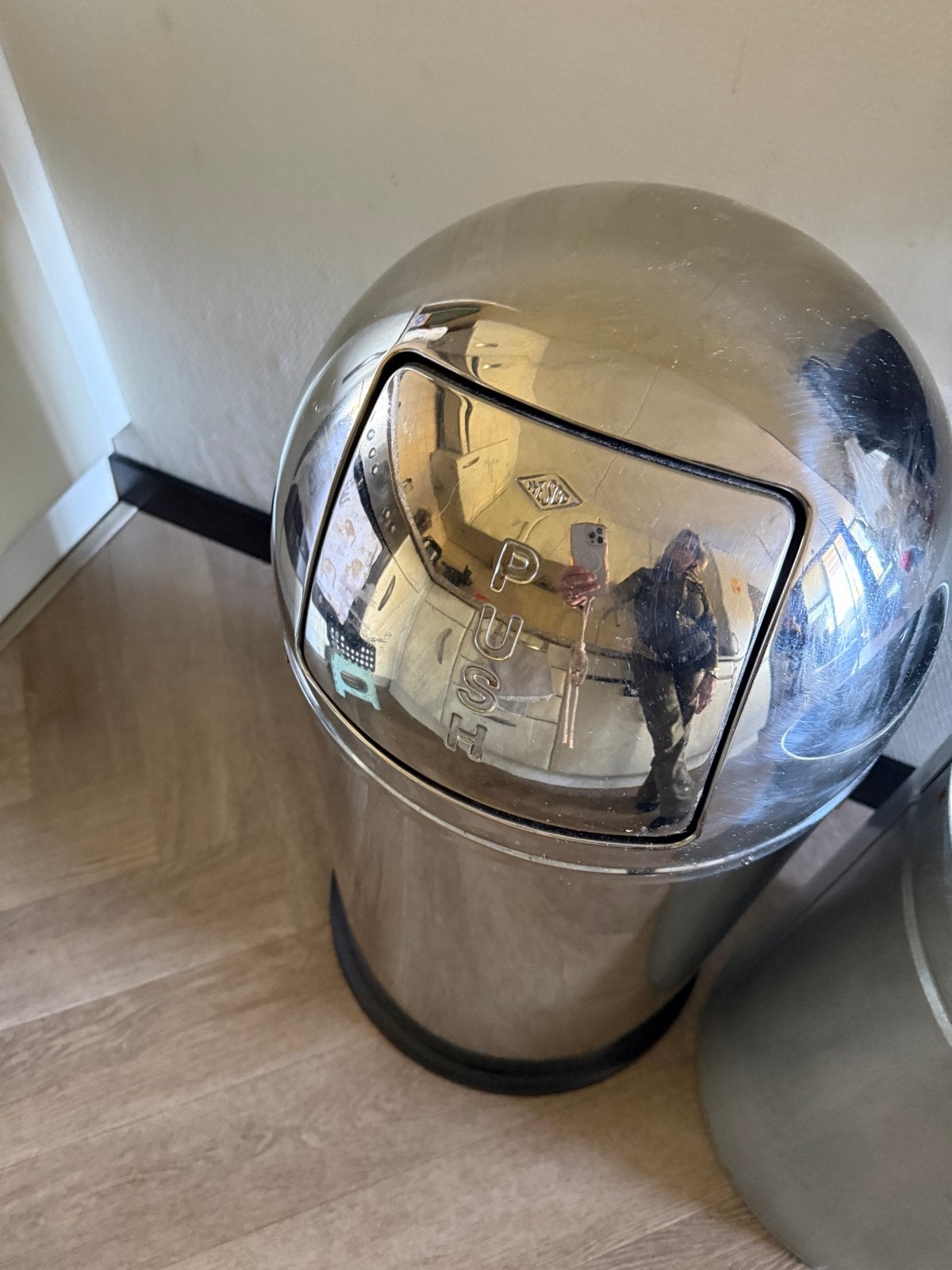 Wesco Pushboy prullenbak - RVS - 50 liter, Ophalen, Zo goed als nieuw