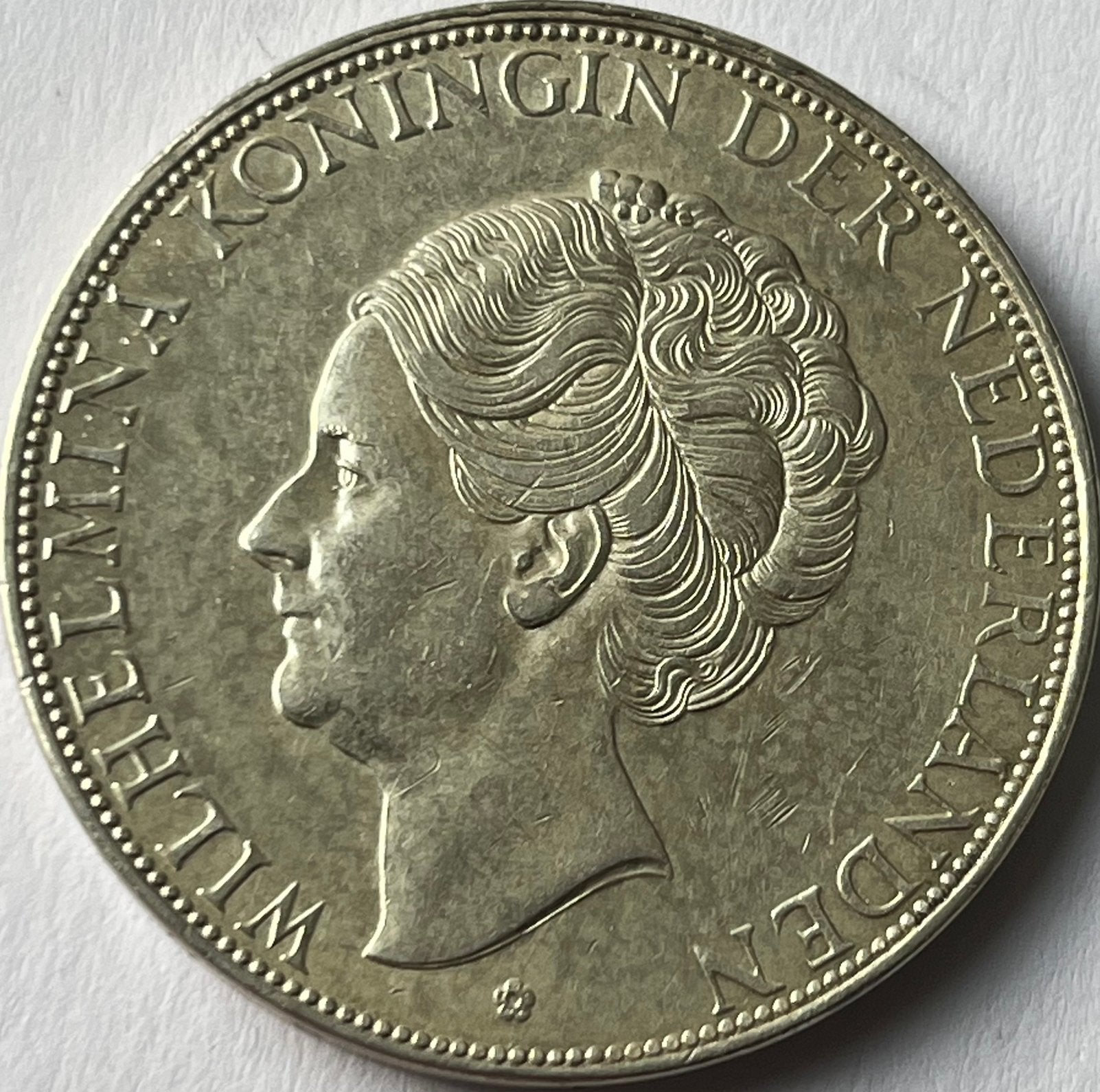 Hele mooie rijksdaalder 1938 met grof haar, Zilver, Ophalen of Verzenden, Koningin Wilhelmina, Losse munt