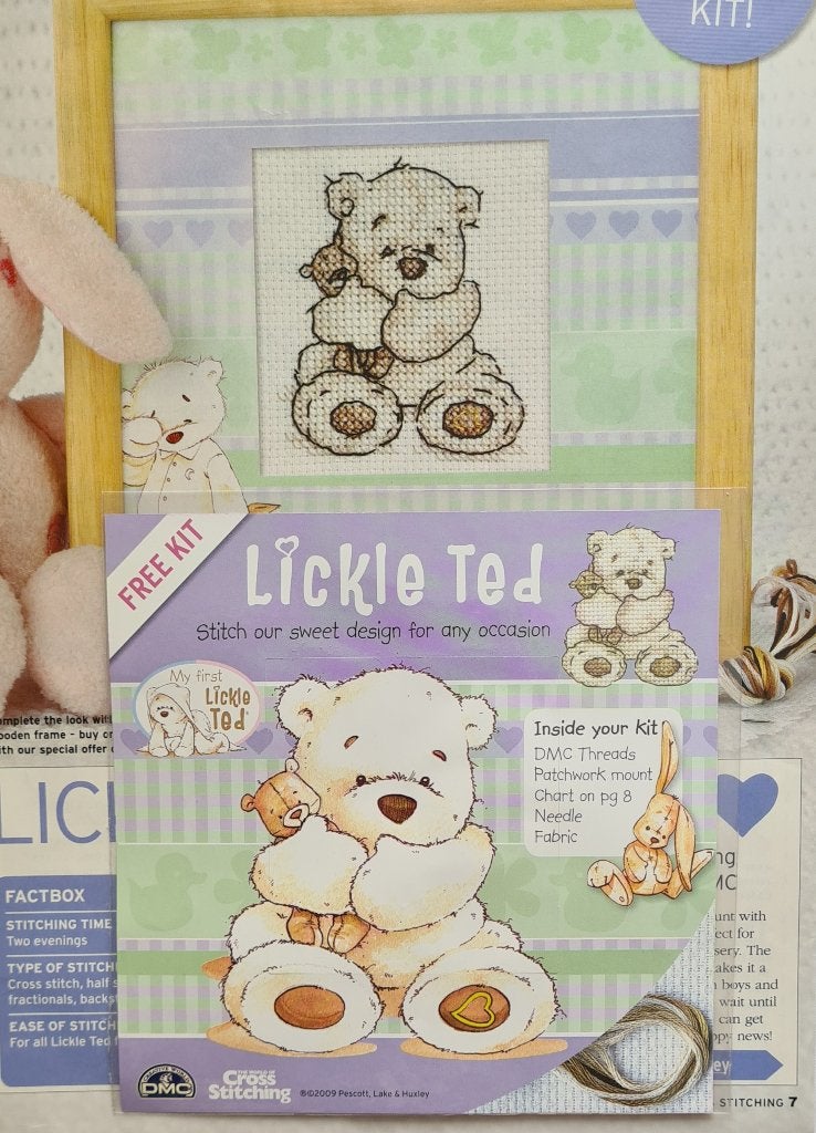 Lickle Ted Teddybeer met beertje borduurpakketje, Ophalen, Nieuw, Handborduren, Borduurpakket