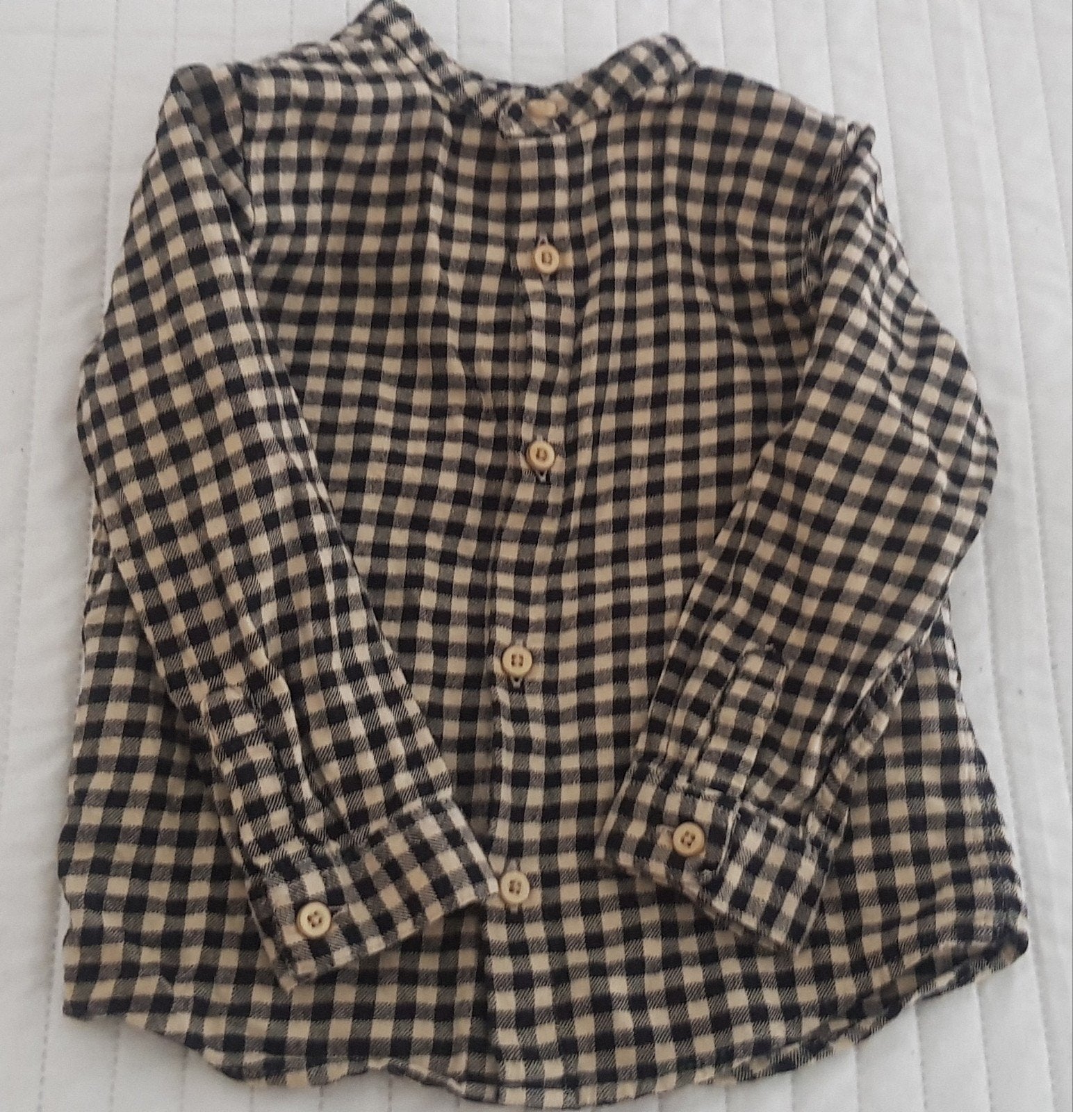 Zara ruiten baby blouse maat 92 blauw creme kleding overhemd, Verzenden, Overhemd of Blouse, Zo goed als nieuw, Zara