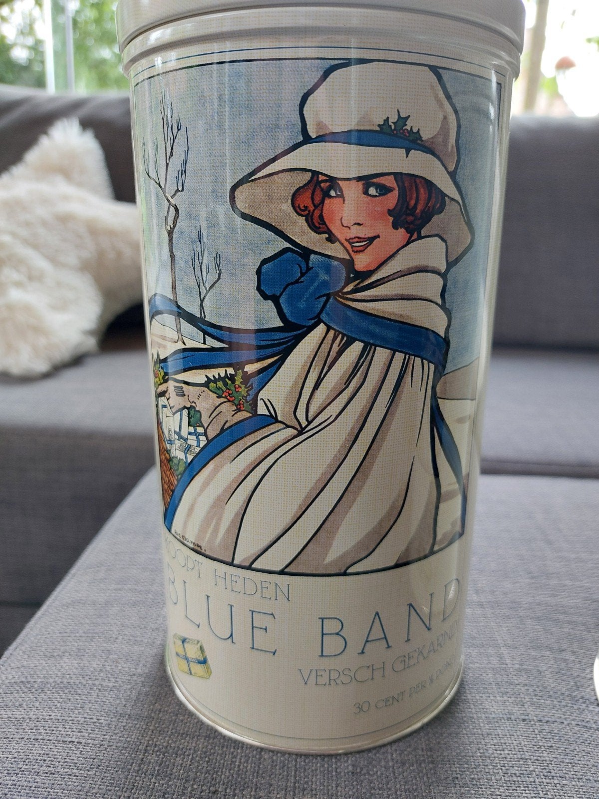 2x Vintage Blue Band Beschuitbussen - Hollandsche Beschuit, Ophalen of Verzenden, Nieuw, Beschuit, Overige merken