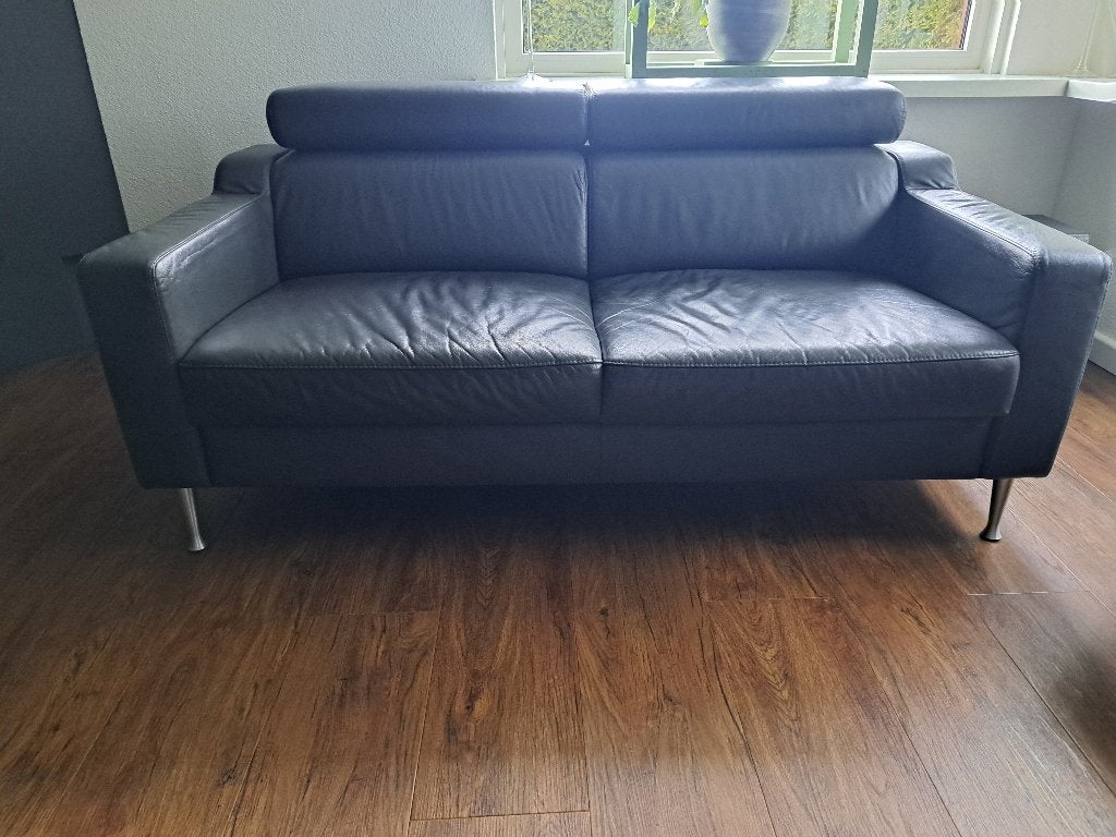 Prachtige Montel 2-zits bank van leder, Ophalen, Modern en strak, 150 tot 200 cm, Tweepersoons