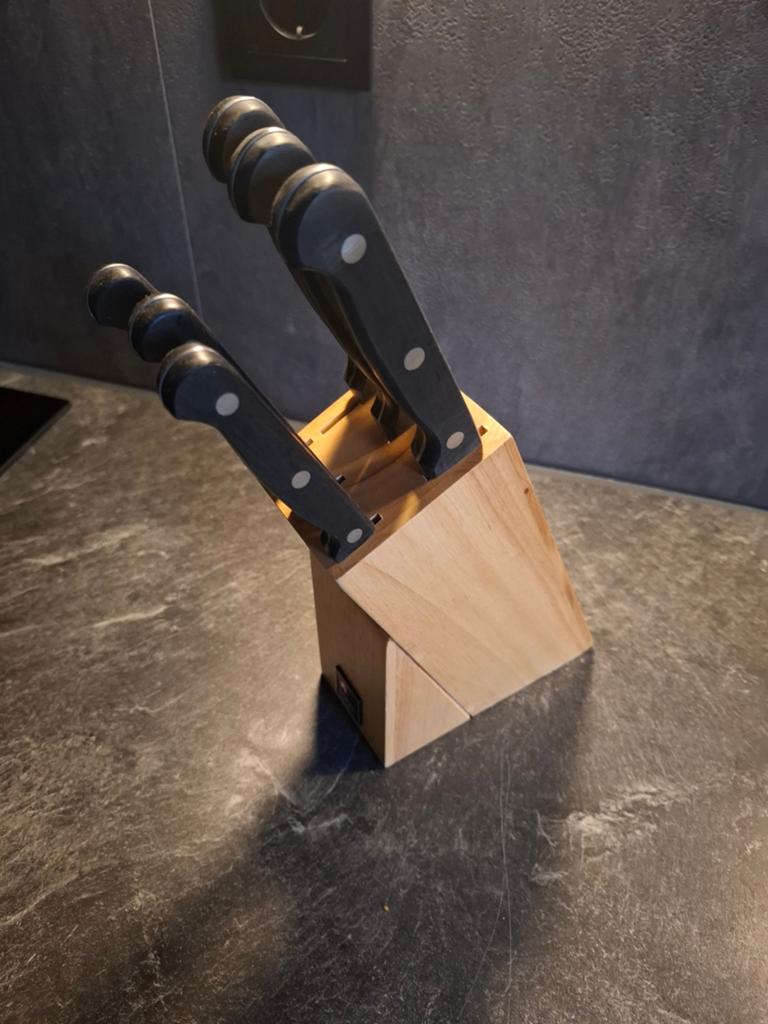Messenblok incl 6 messen, Ophalen, Hout, Meerkleurig, Overige merken