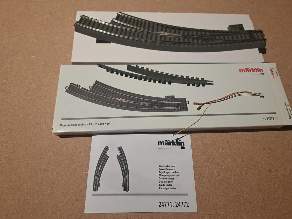 Marklin c rails bochtwissel 24772, Wisselstroom, Rails, Ophalen of Verzenden, Zo goed als nieuw