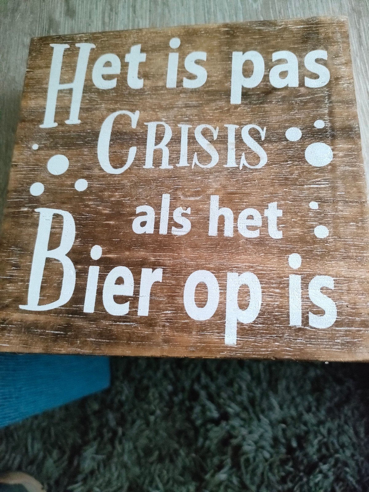 houten texst bord, Ophalen