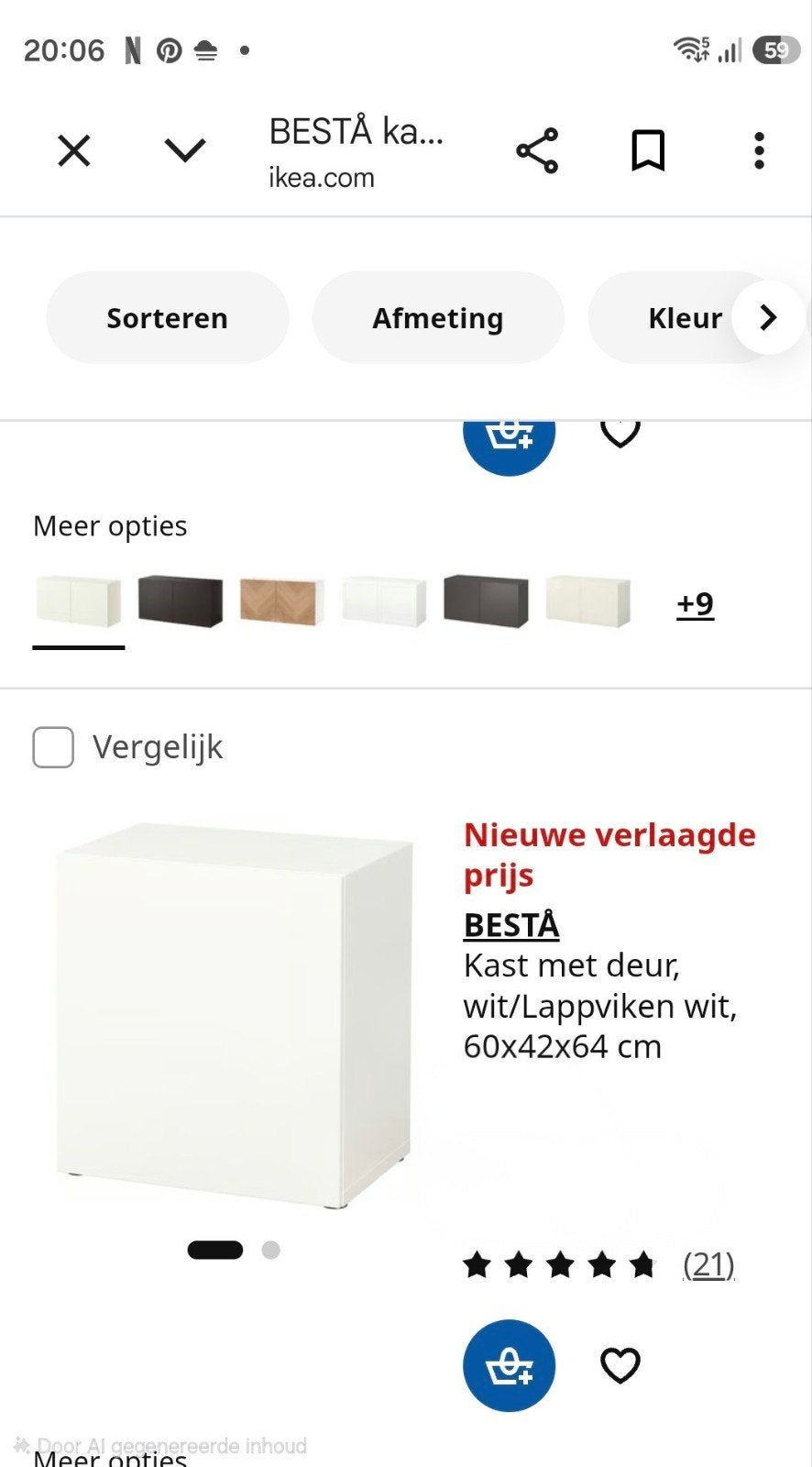 gezocht! iKEA BESTÅ Kast met deur, wit/Lappviken wit, Ophalen of Verzenden, Zo goed als nieuw