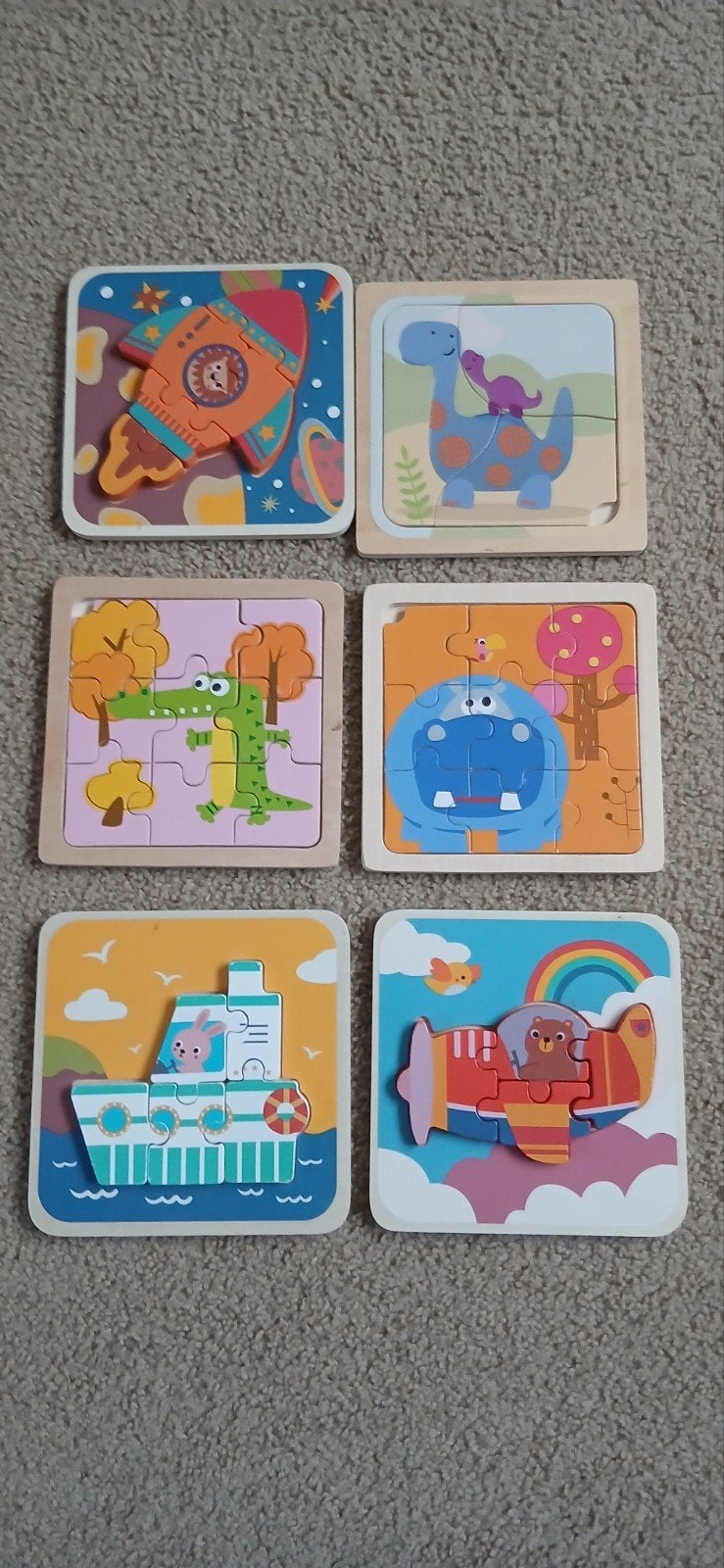 Houten Puzzels, 2 tot 4 jaar, Gebruikt, Ophalen of Verzenden, Van hout