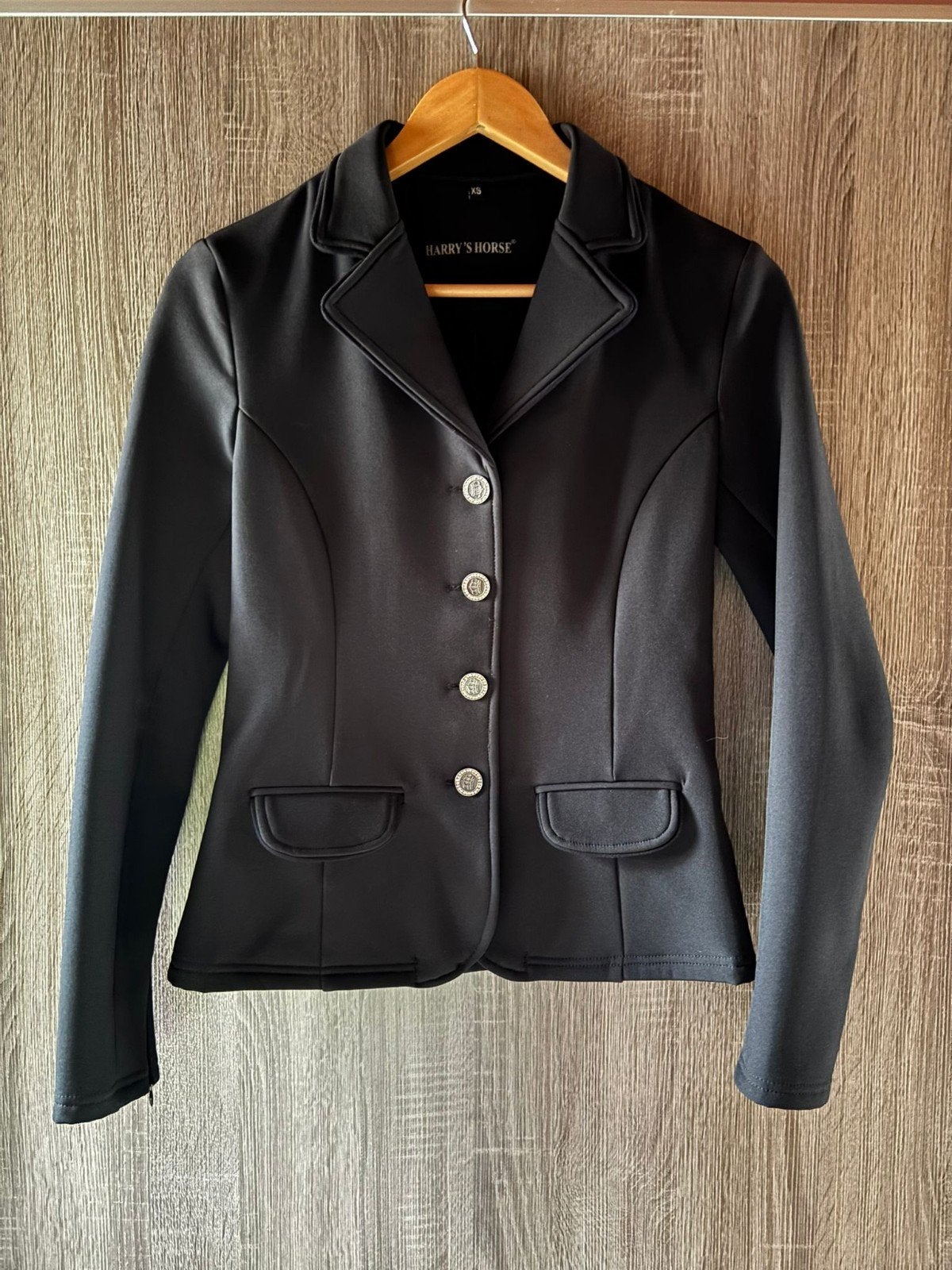 Wedstrijdjasje xs zwart, Dieren en Toebehoren, Paardrijkleding, Sierdetails, Kinderen, XS, Ophalen of Verzenden