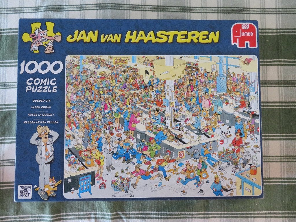 Jan van Haasteren: Kassa erbij 1000 stukjes, Ophalen of Verzenden, 500 t/m 1500 stukjes, Zo goed als nieuw, Legpuzzel