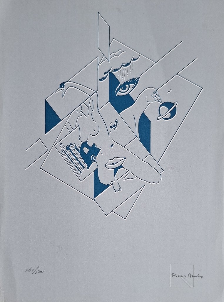 Frans Buissink, Antiek en Kunst, Kunst | Litho's en Zeefdrukken, Gesigneerd, Ophalen of Verzenden, Abstract, Offsetdruk