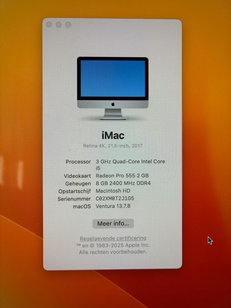 iMac, Computers en Software, Apple Desktops, Ophalen, Gebruikt, HDD en SSD, 8 GB