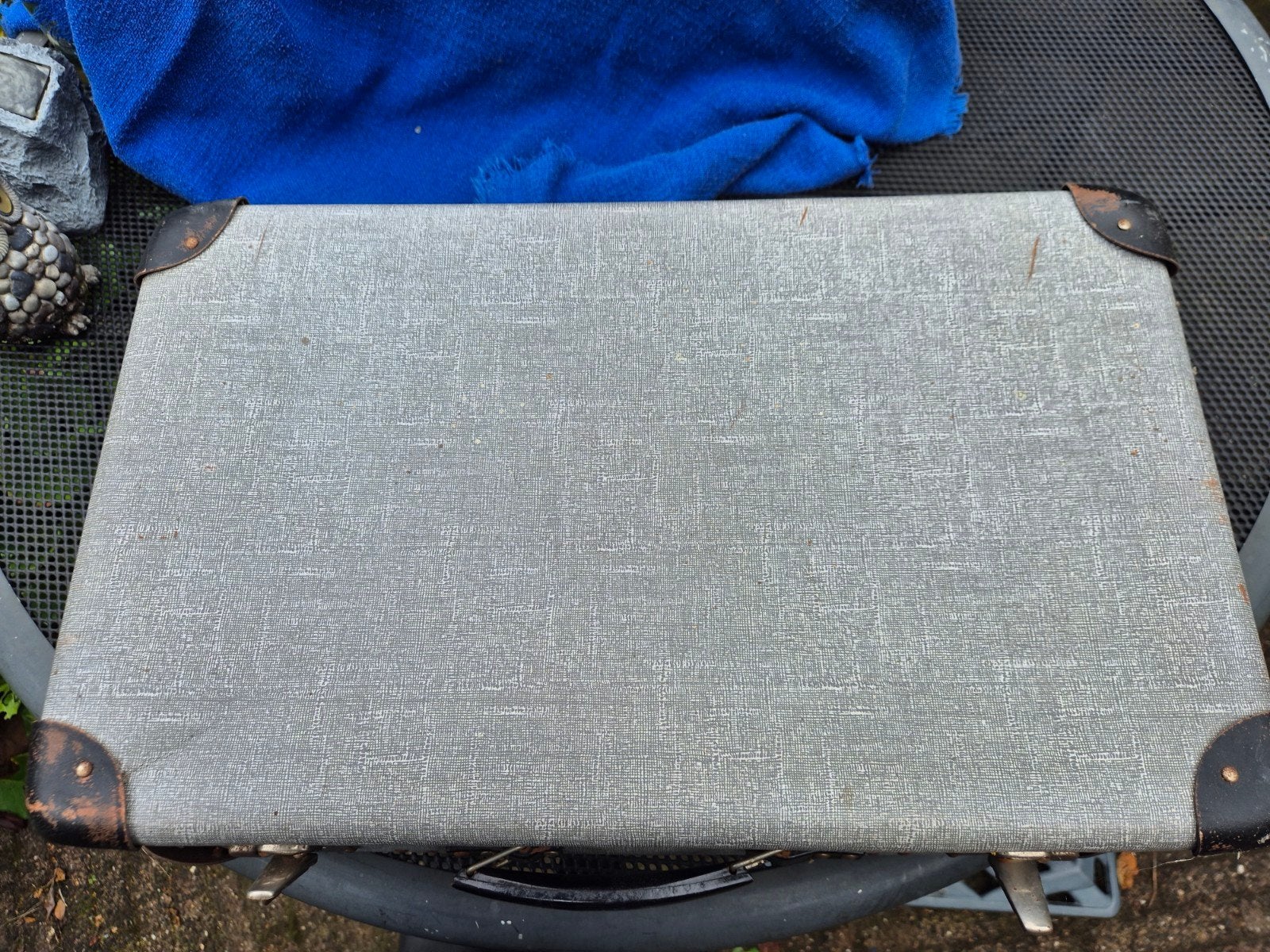 Vintage Koffer - Grijs met Zwarte Details, Antiek en Kunst, Ophalen