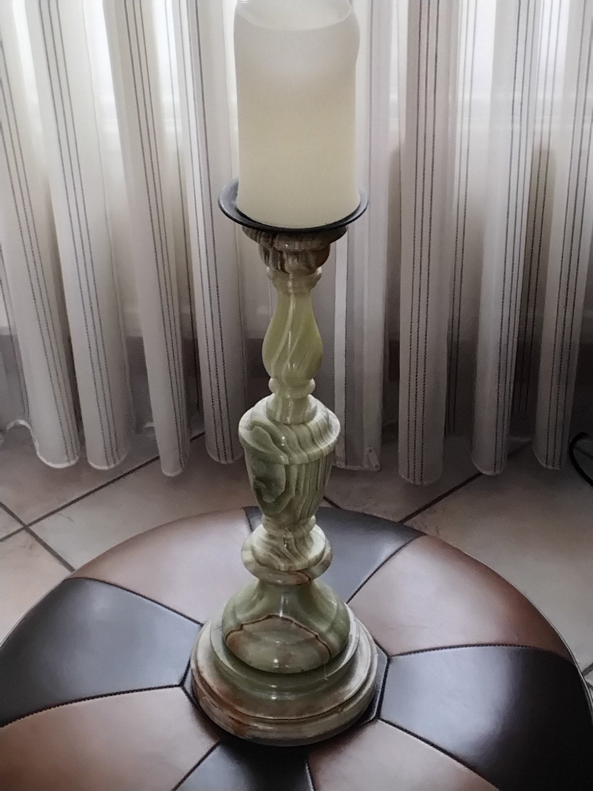Marmeren Antieke kaarsen kandelaar 40 cm hoog, Antiek en Kunst, Ophalen