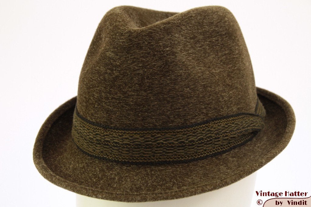 Vintage Jacht gleufhoed groen haarvilt 55 = S tot XS, Kleding | Heren, Hoeden en Petten, Ophalen of Verzenden, Gedragen, 57 cm (M, 7⅛ inch) of minder
