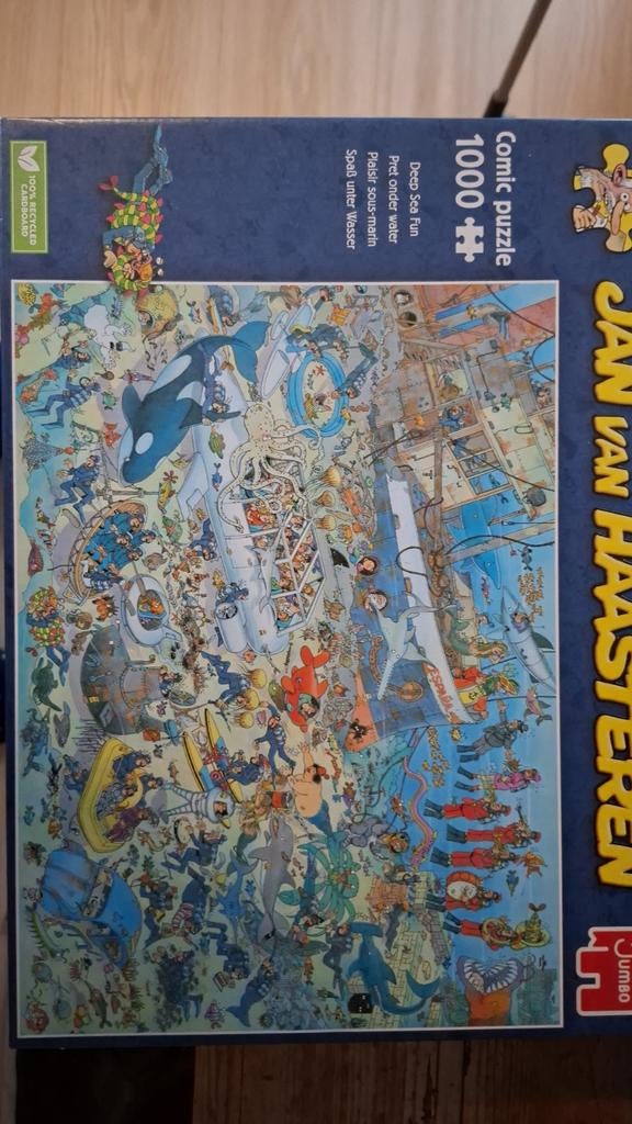 Jan van Haasteren - Pret onder water (1000 stukjes), Hobby en Vrije tijd, Denksport en Puzzels, Ophalen of Verzenden, 500 t/m 1500 stukjes
