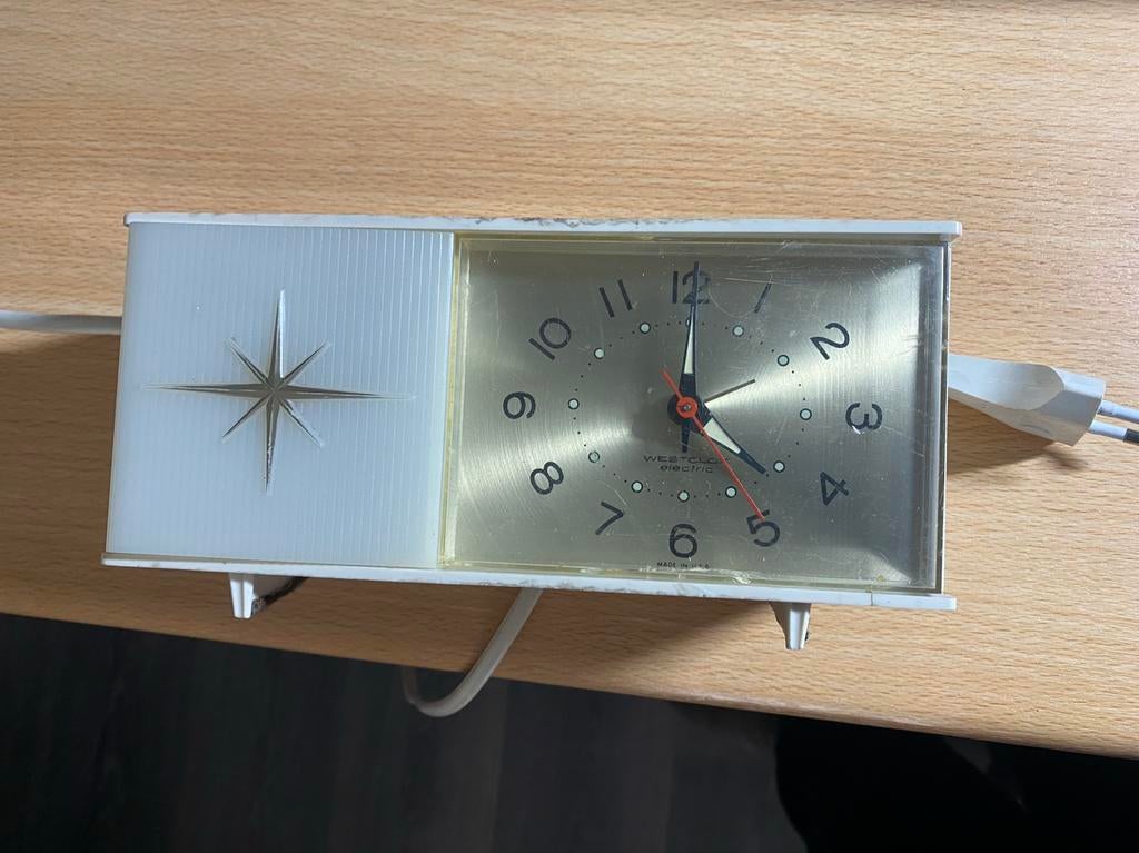 Vintage wekker defect Westclox Moonbeam, Ophalen of Verzenden, Gebruikt
