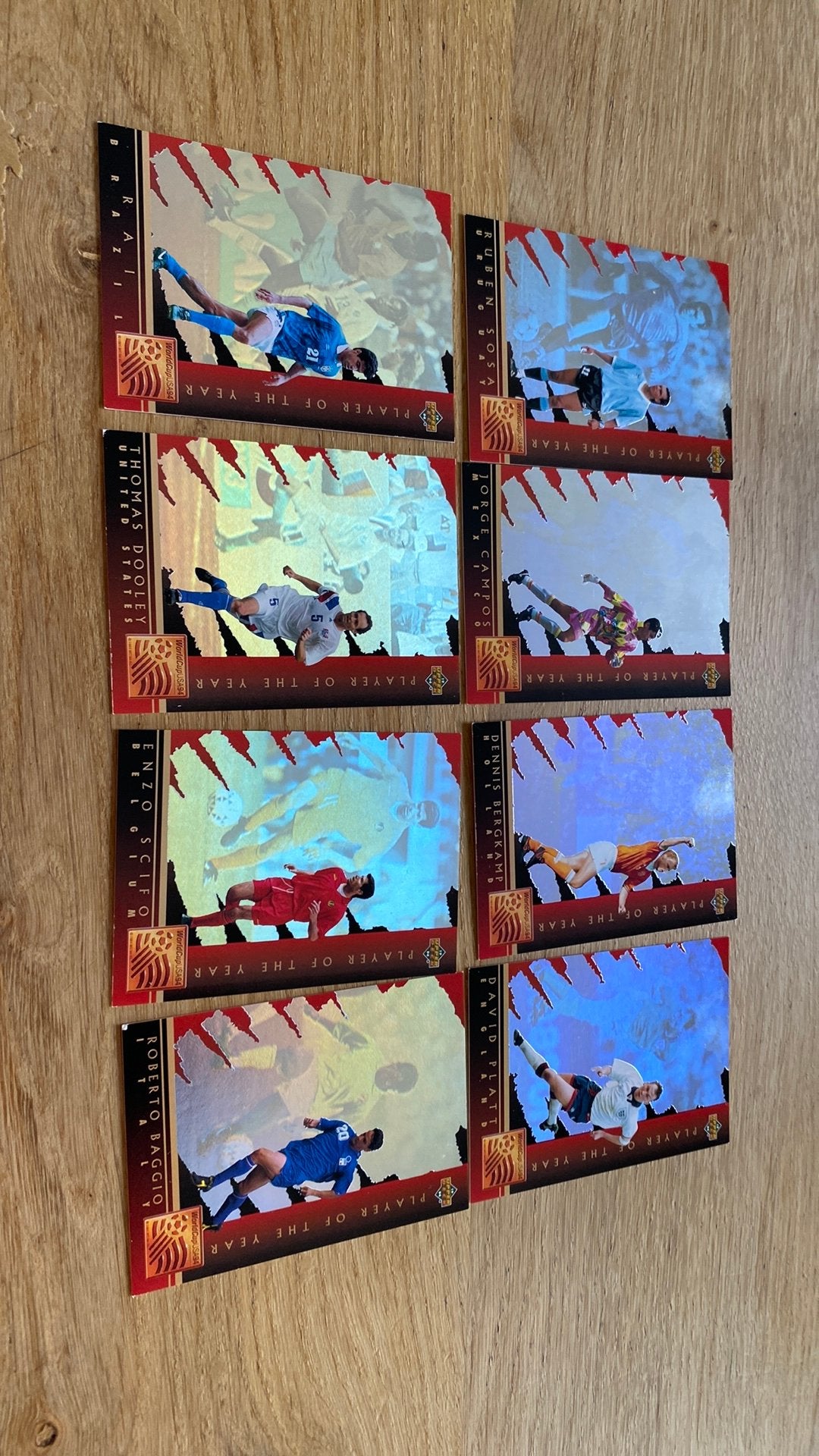 8 x panini upperdeck speciale wc holo kaarten, Ophalen of Verzenden, Zo goed als nieuw, Buitenlandse clubs, Poster, Plaatje of Sticker