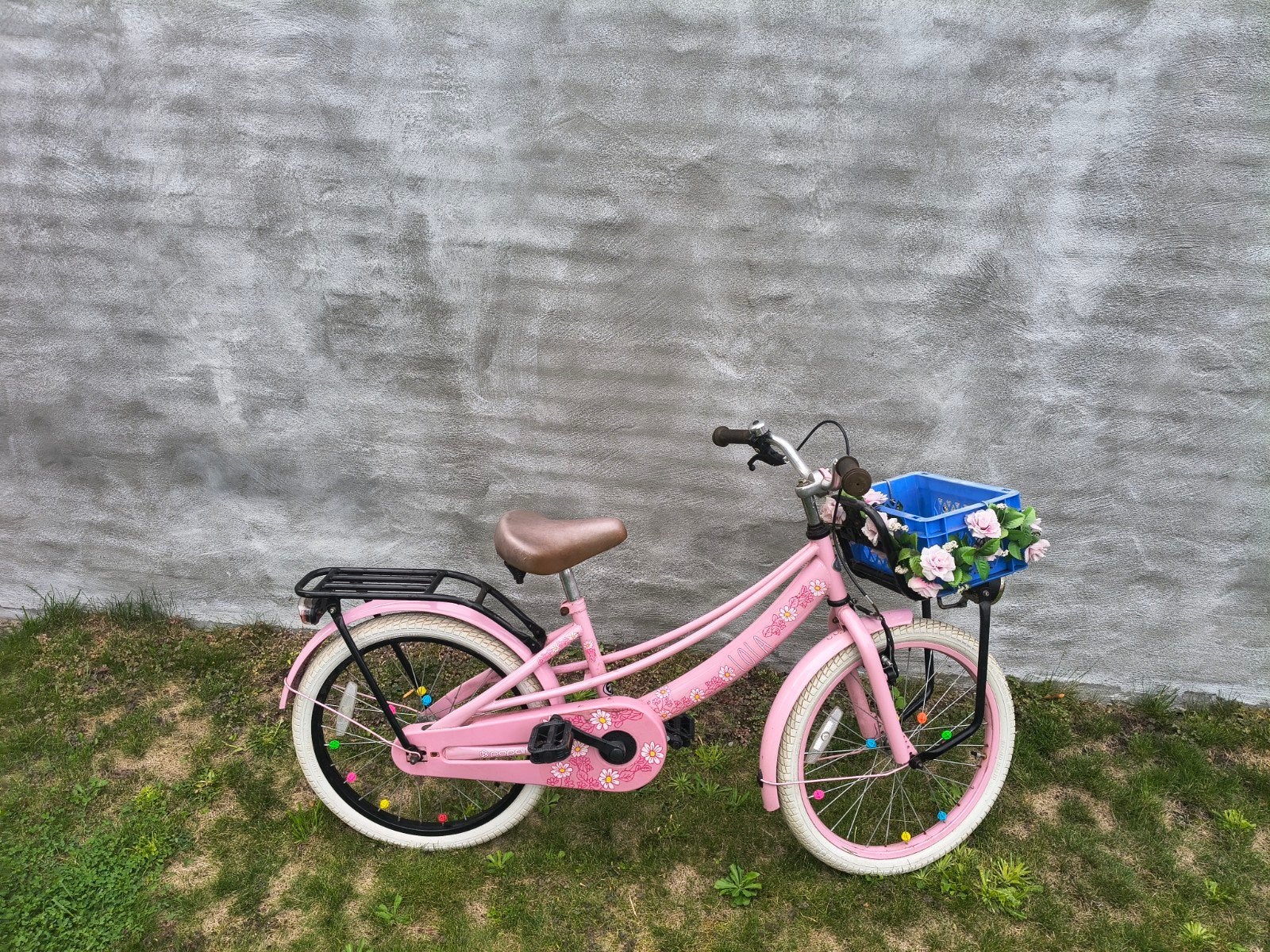 Popal kinderfiets 20 inch roze met mandje, Ophalen, Gebruikt, Popal, Terugtraprem
