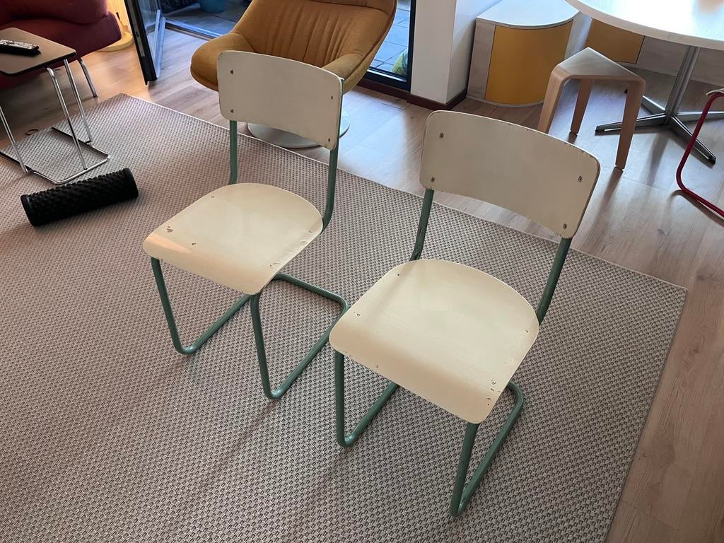 2 Vintage buisframe stoelen, Ophalen, Zo goed als nieuw, Twee