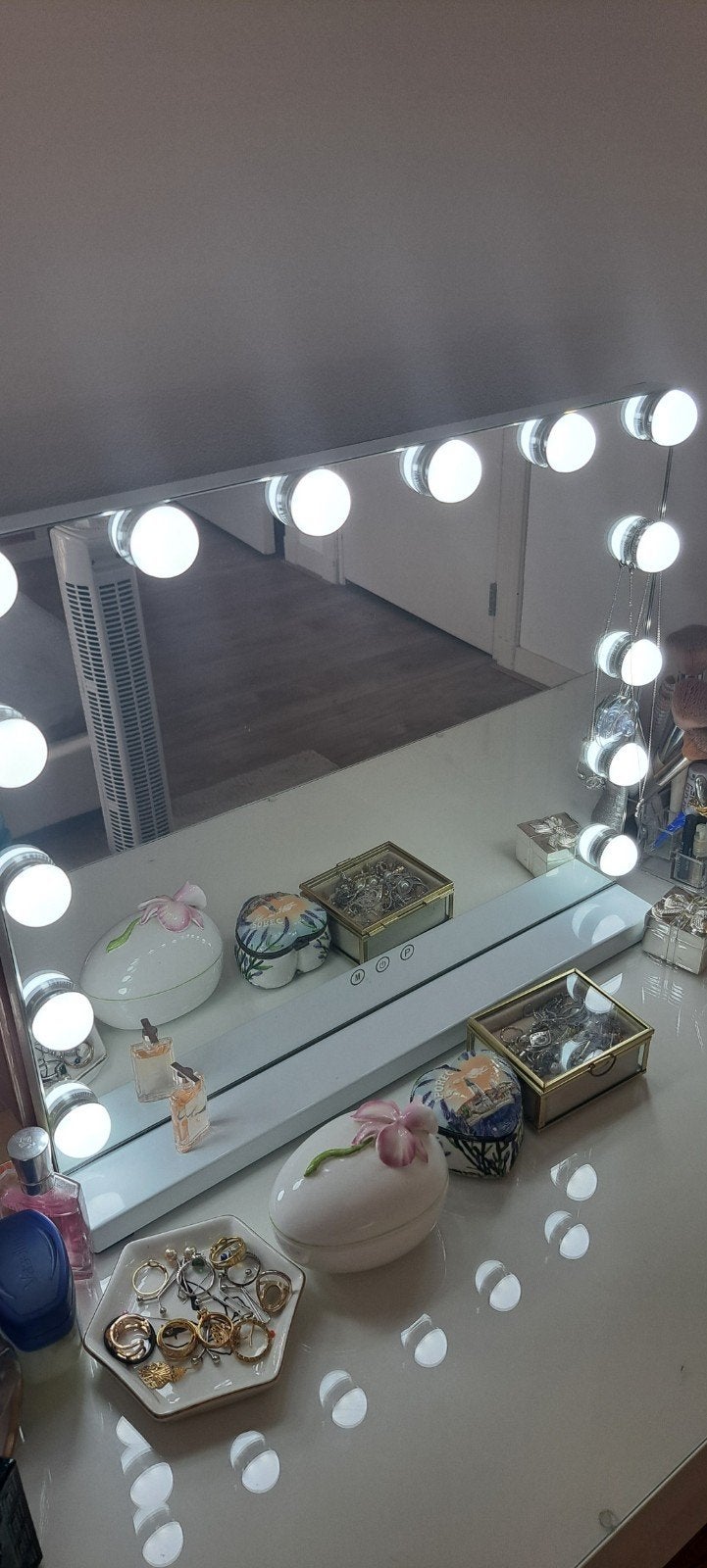 Ikea Make-up spiegel met verlichting, Ophalen of Verzenden, Zo goed als nieuw, 75 tot 100 cm, Minder dan 100 cm