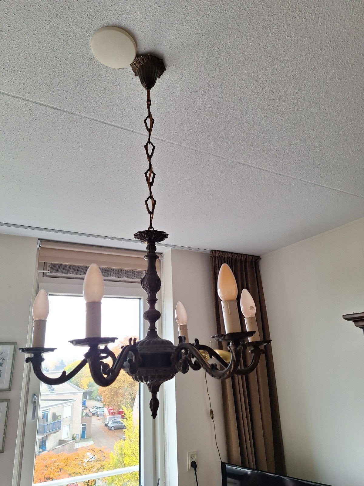 Antieke hanglamp., Ophalen, Gebruikt, Metaal