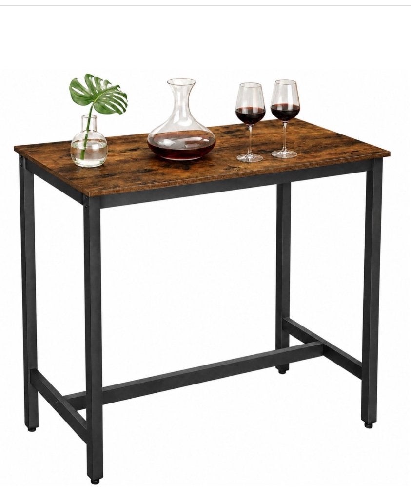 Bartafel met 2 barkrukken, Ophalen, Met voetsteun, Zo goed als nieuw, 90 cm of meer