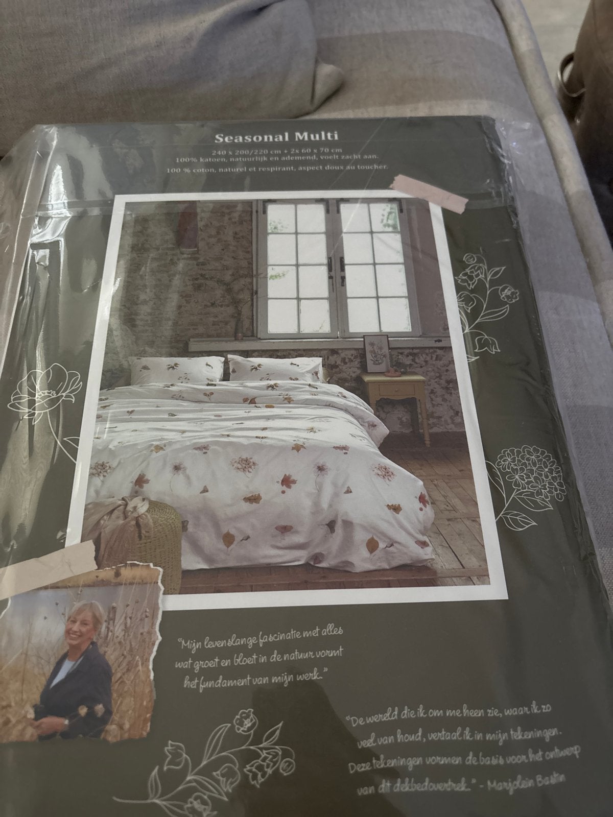 Marjolein Bastin Dekbedovertrek Seasonal Multi 240x220 cm, Huis en Inrichting, Slaapkamer | Beddengoed, Ophalen, Dekbedovertrek