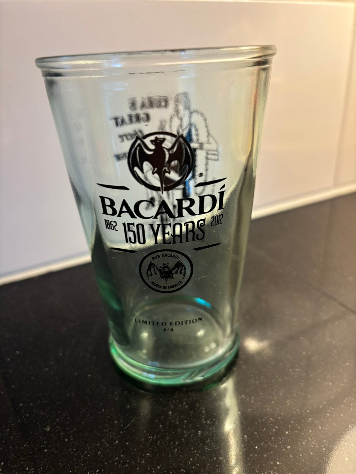 Bacardi Rum Glas 150 jaar collectors item, Ophalen of Verzenden, Zo goed als nieuw, Overige typen