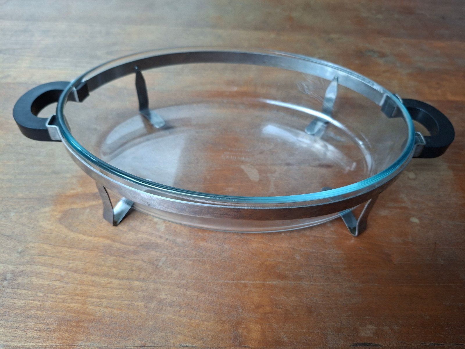 Fraaie ovenschaal met houder, Ophalen of Verzenden, Glas, Overige typen