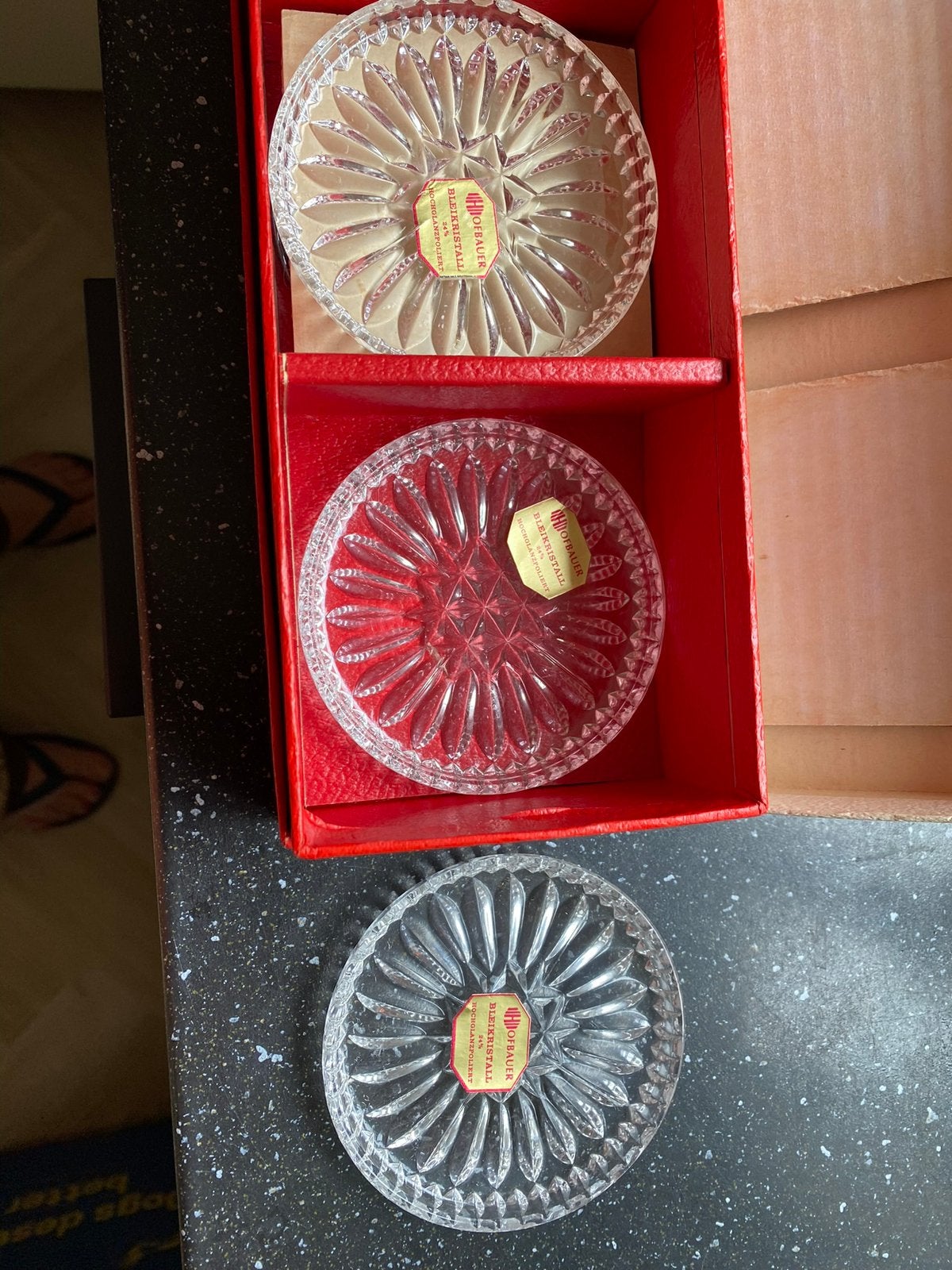 Te koop kristallen onderzetters, Ophalen of Verzenden