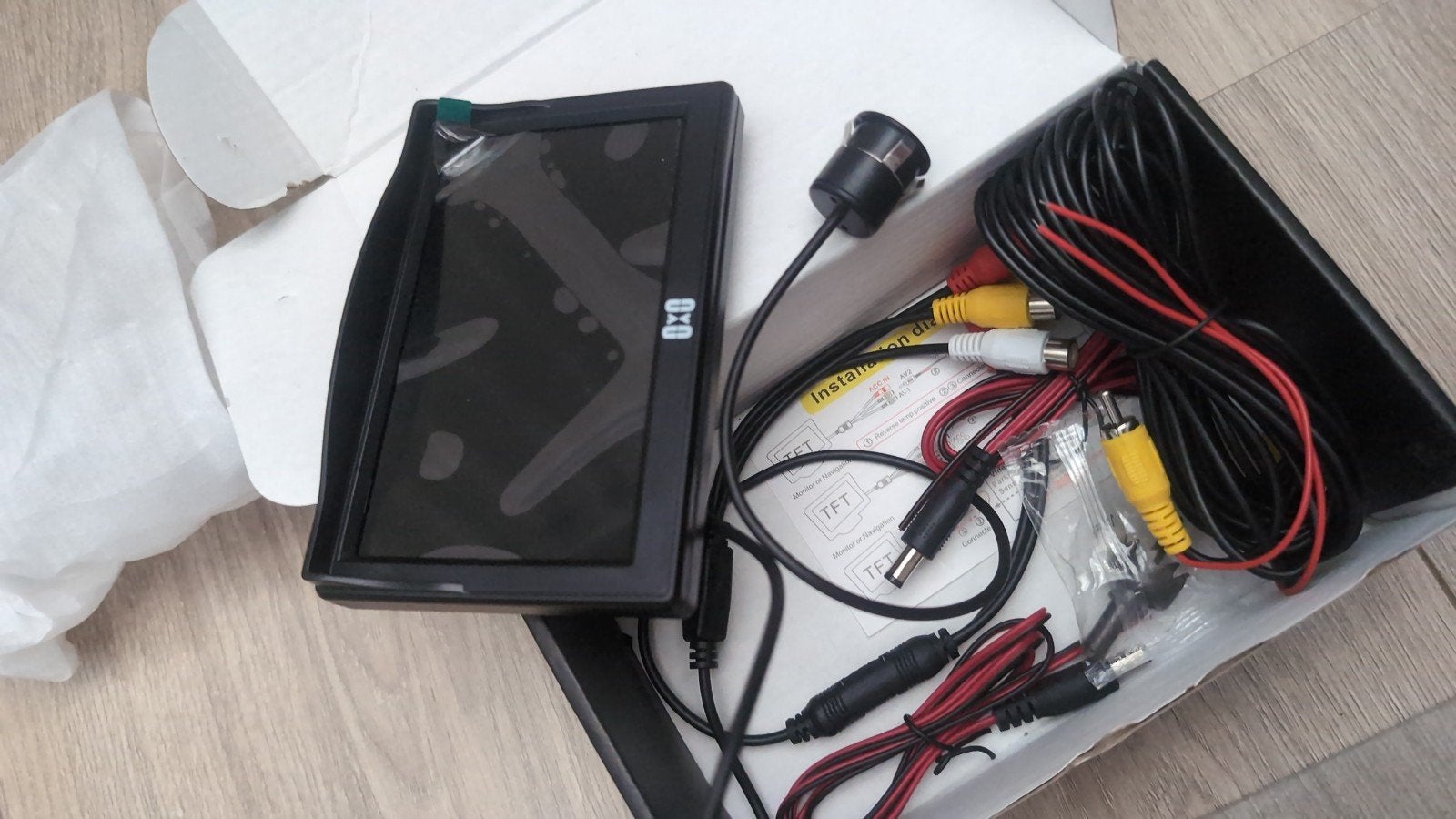 Achteruitrijcamera met display en bekabeling, Auto diversen, Achteruitrijcamera's, Ophalen of Verzenden, Nieuw