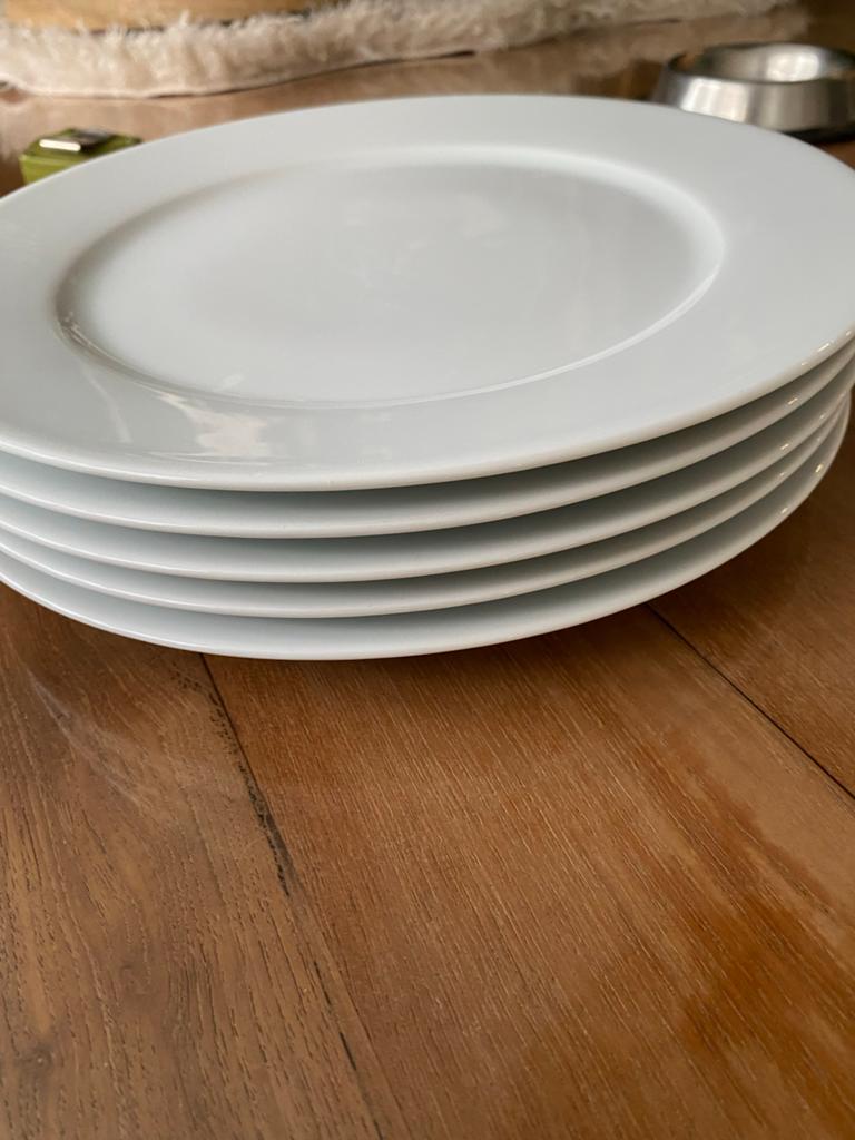 IKEA 365+ Dinerborden - Set van 5 Witte Borden, Ophalen of Verzenden, Zo goed als nieuw, Bord(en), Effen