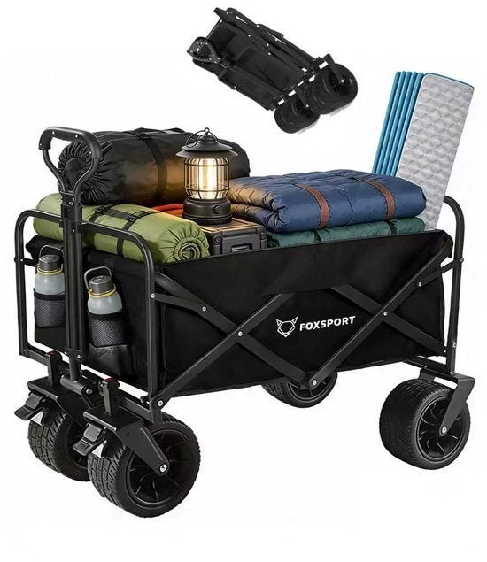 Bolderkar opvouwbaar 80kg draagkracht zwart, Caravans en Kamperen, Ophalen, Opvouwbaar, Nieuw