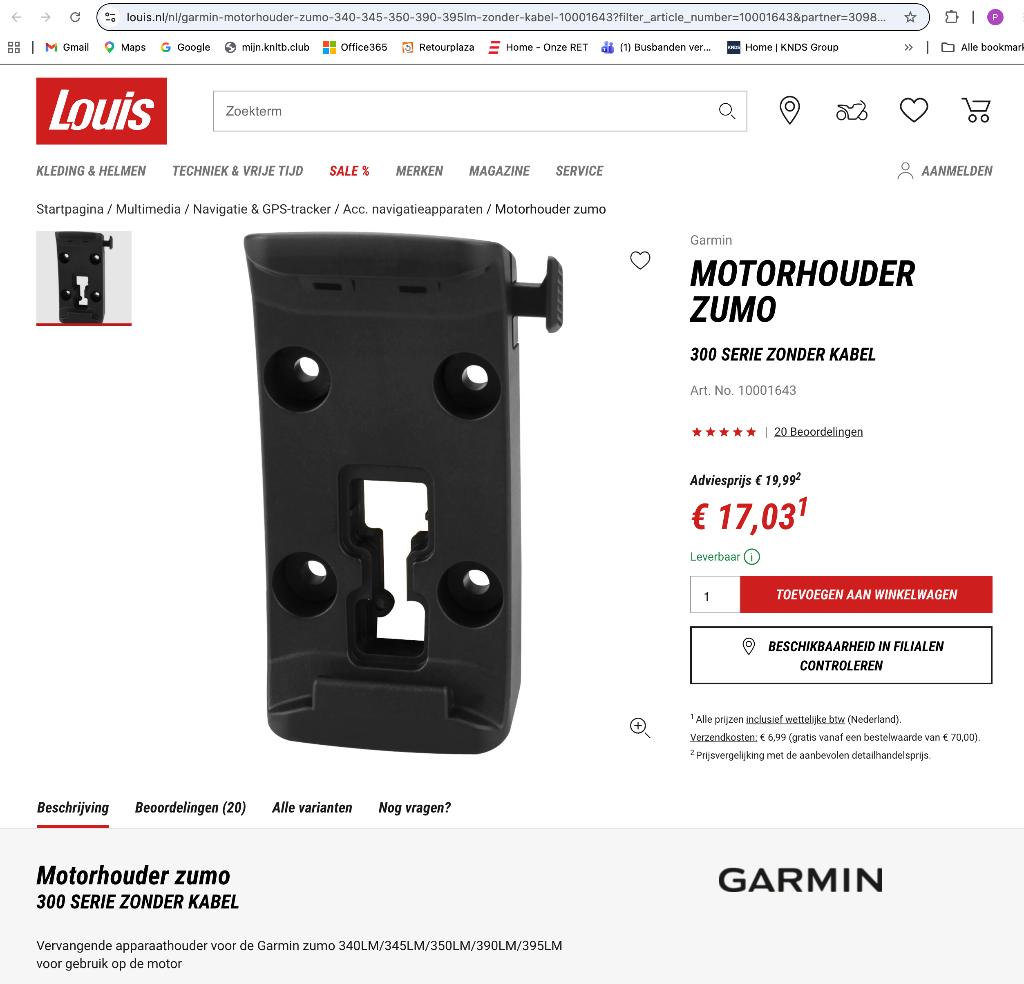Garmin (Zumo 300-serie) houder steun navigatie BMW, Ophalen of Verzenden, Gebruikt