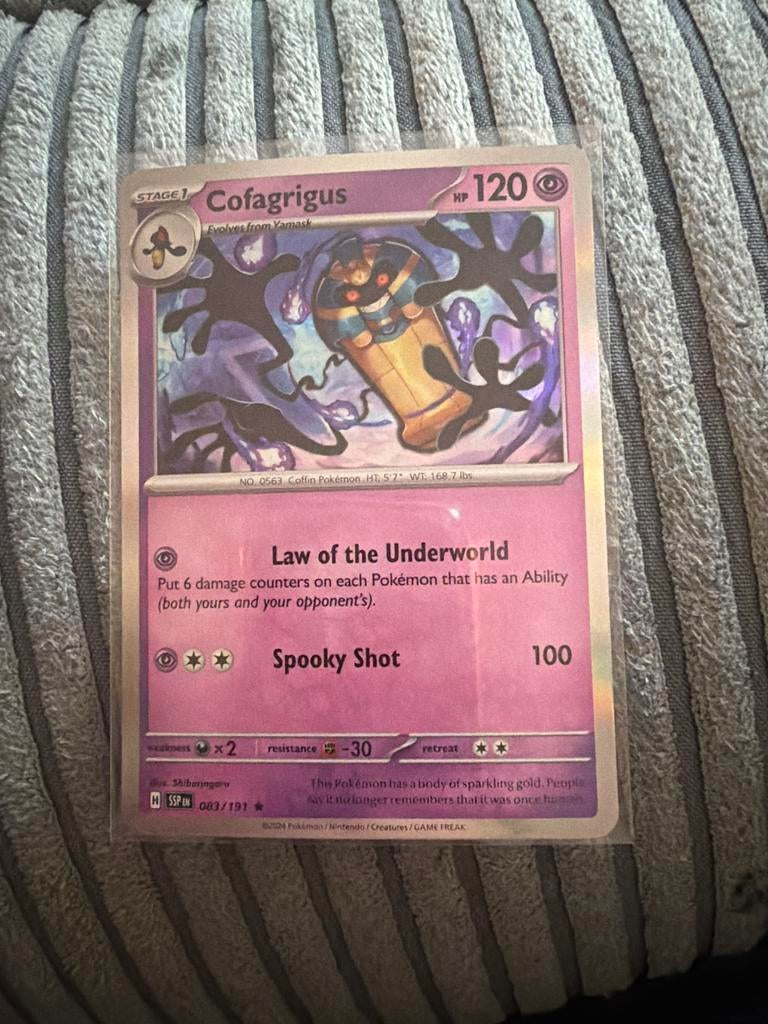 Pokémon Kaart Cofagrigus SSP EN 083/191, Ophalen of Verzenden, Zo goed als nieuw, Losse kaart