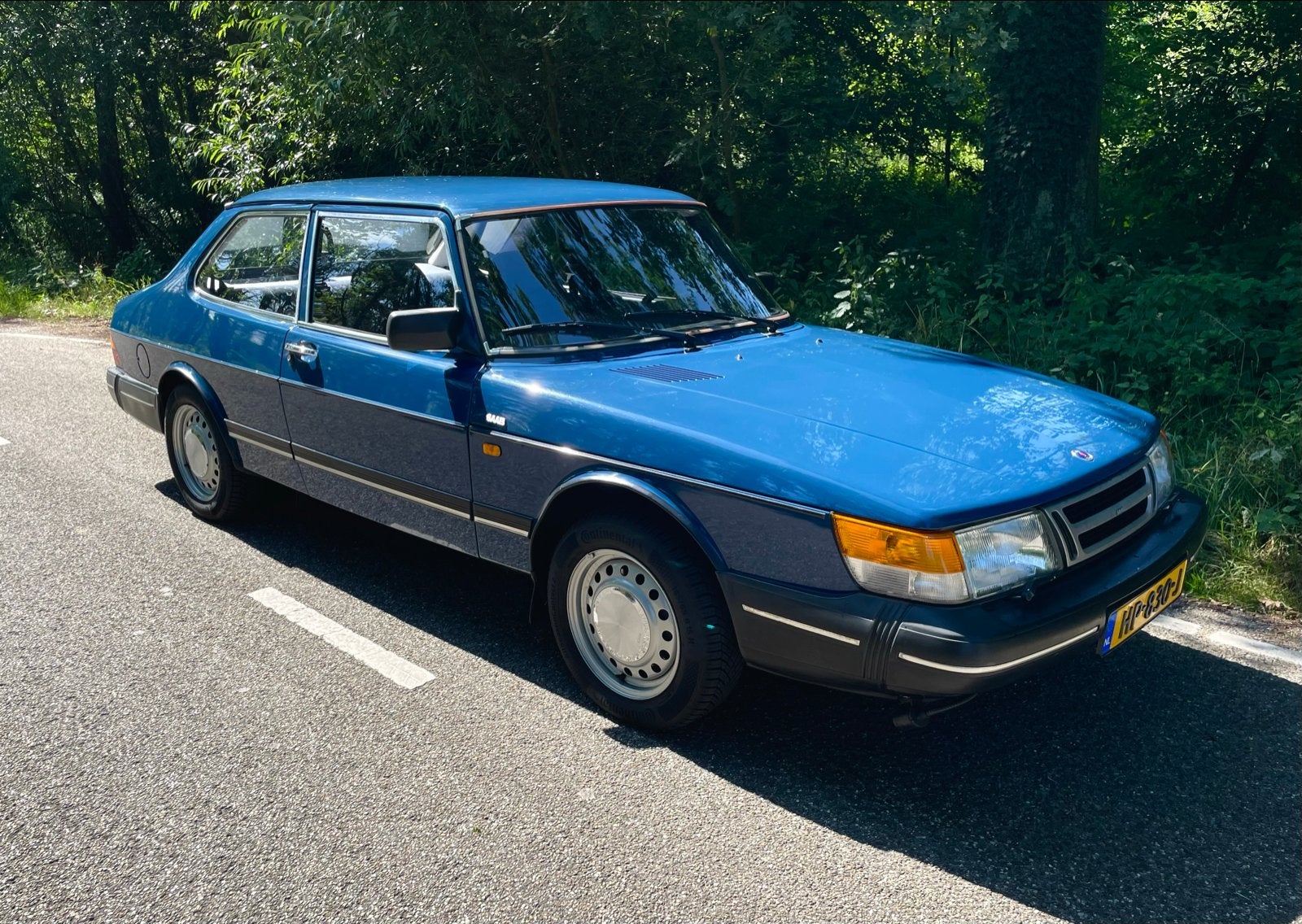 Saab 1989 Blauw, Auto's, Saab, Voorwielaandrijving, 1160 kg, Stof, Blauw