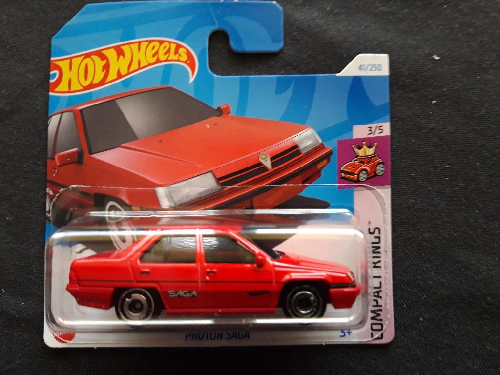 Hotwheels Proton Saga rood - ( Mitsubishi Lancer Maleisië ), Ophalen of Verzenden, Zo goed als nieuw, Auto