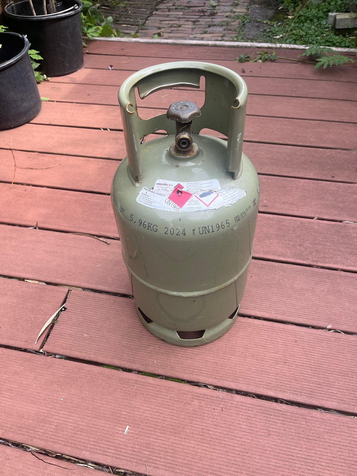 Gasfles met inhoud voor camping of BBQ, Ophalen, Gebruikt