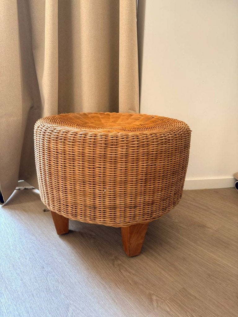 Ротанговий пуф, Ophalen, Minder dan 50 cm, Gebruikt, Rond