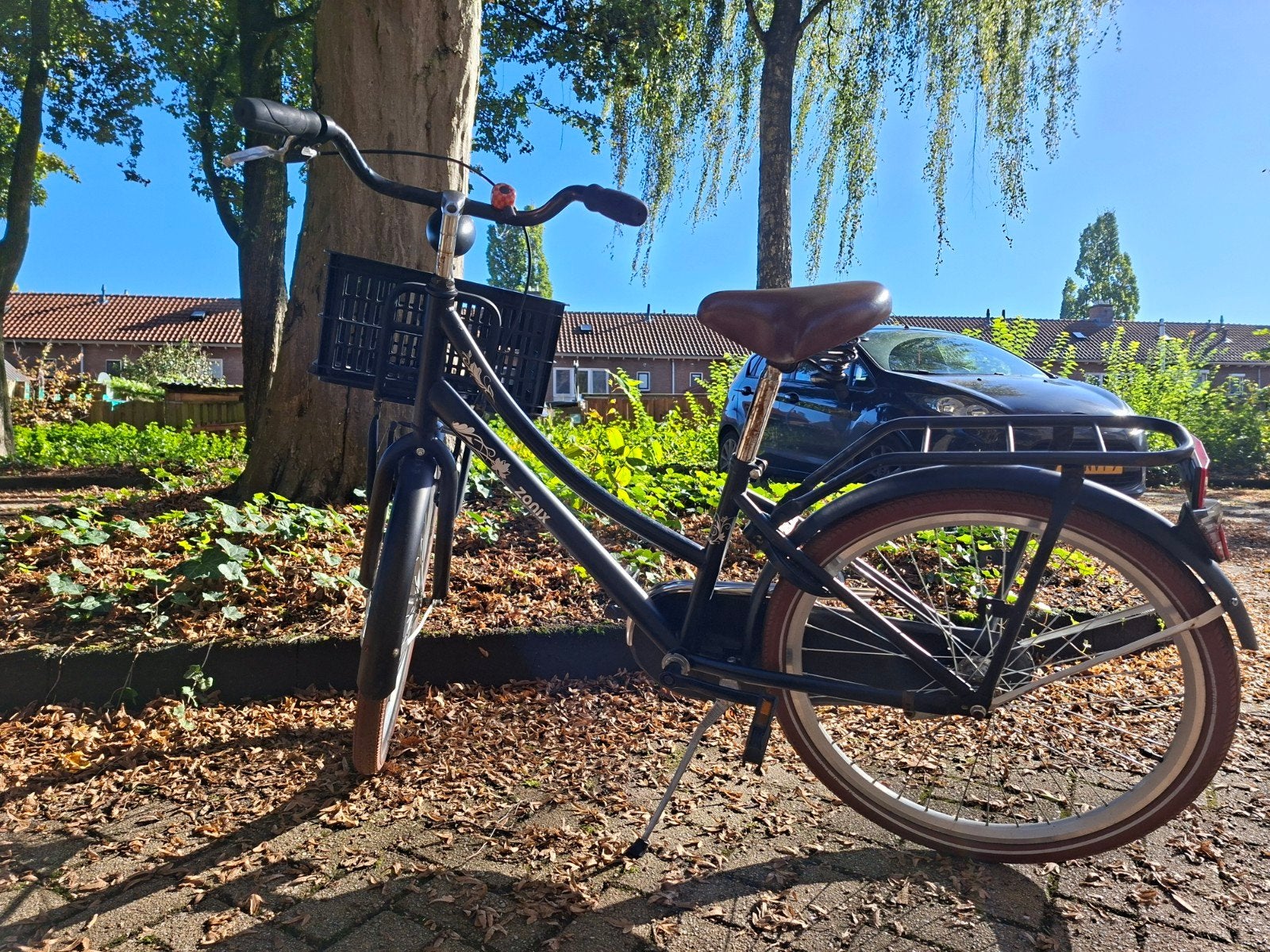 Zwarte meisjes fiets  Zonix met mandje 24 inch, Overige merken, Velgrem, Ophalen of Verzenden, 53 tot 56 cm