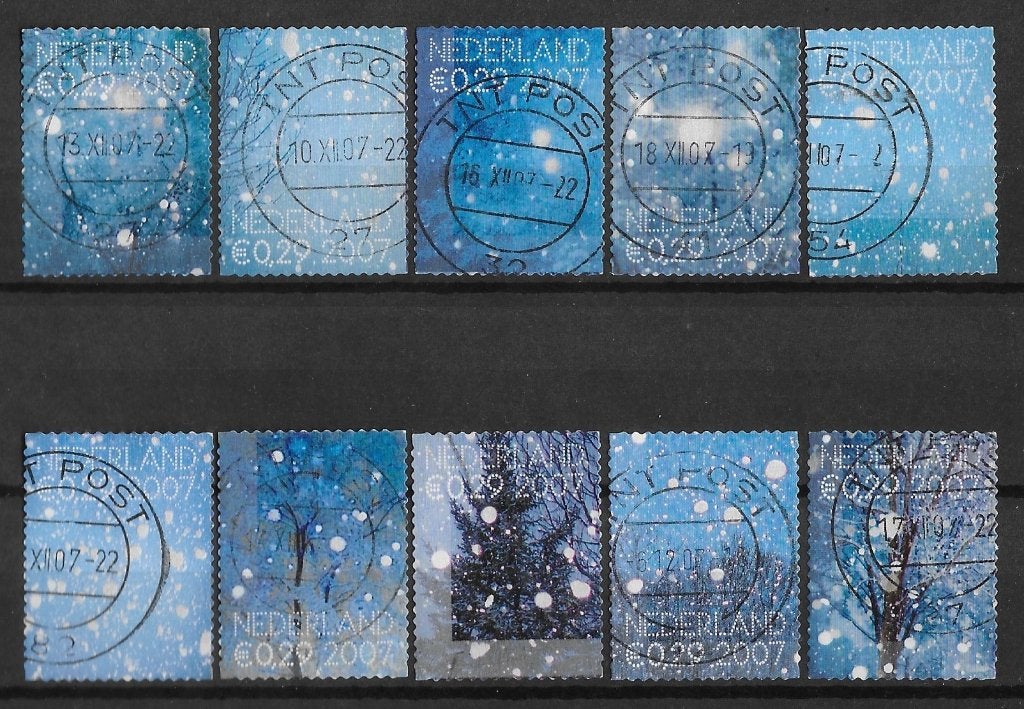 2007, Decemberzegels, serie [2530-39] (K2718), Postzegels en Munten, Ophalen of Verzenden