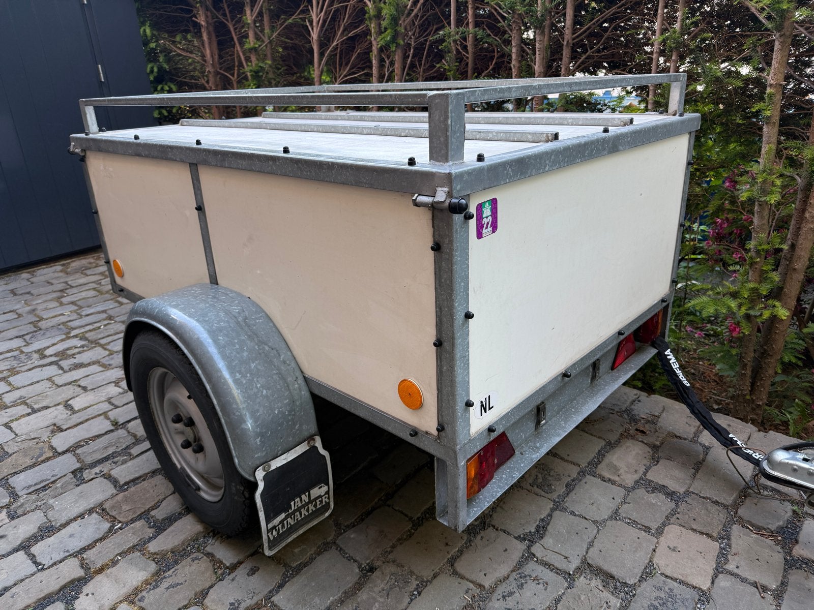Compacte aanhanger met deksel - 155x105x50 cm, Ophalen, Gebruikt