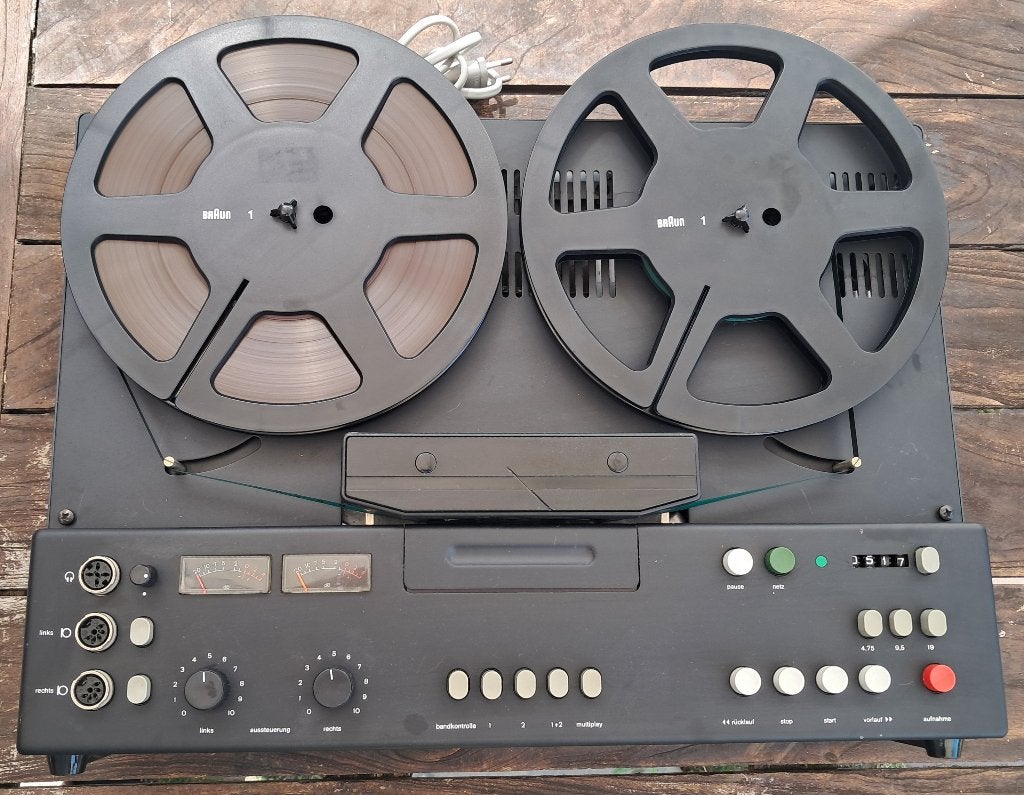 Gereviseerde Braun TG1000 spoelenrecorder, Ophalen, Bandrecorder, Met banden