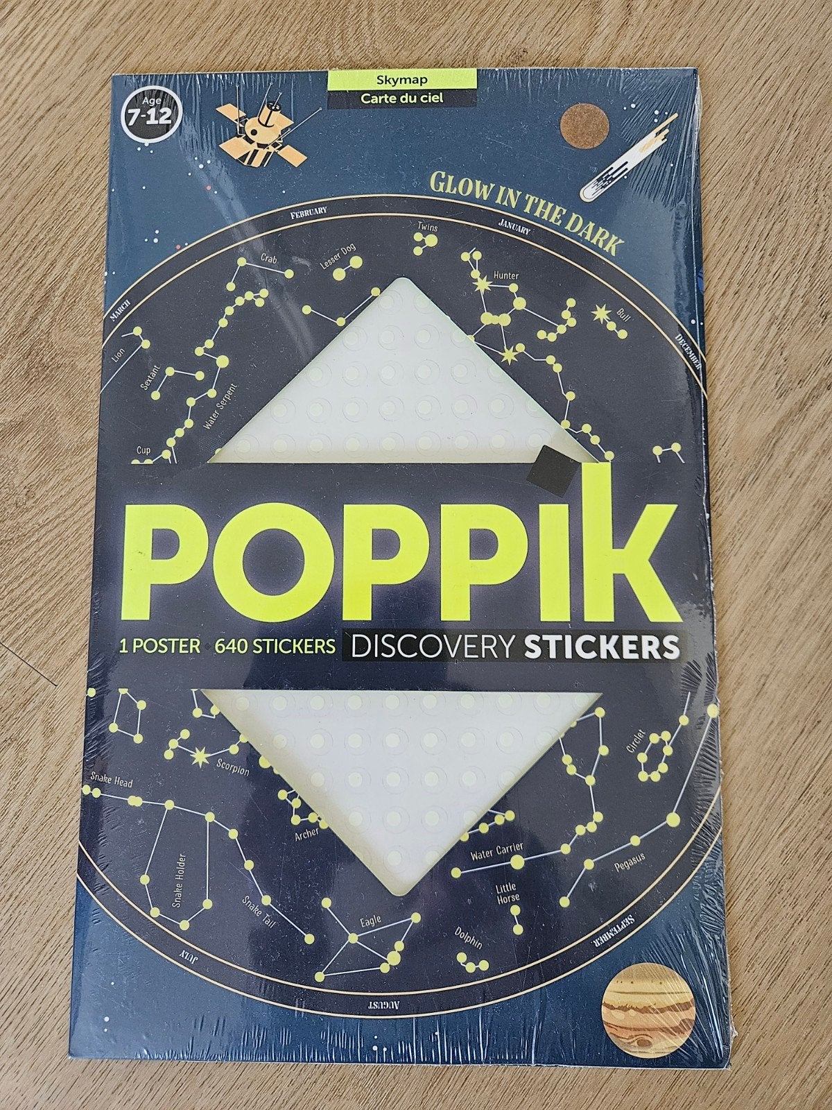Poppik Skymap Glow in the Dark Poster met 640 Stickers, Overige thema's, Nieuw, Meerkleurig, Ophalen of Verzenden