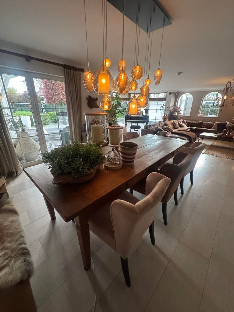 Robuuste mooie grote eettafel met lades, Huis en Inrichting, Tafels | Eettafels, Ophalen, Gebruikt, 200 cm of meer, 50 tot 100 cm
