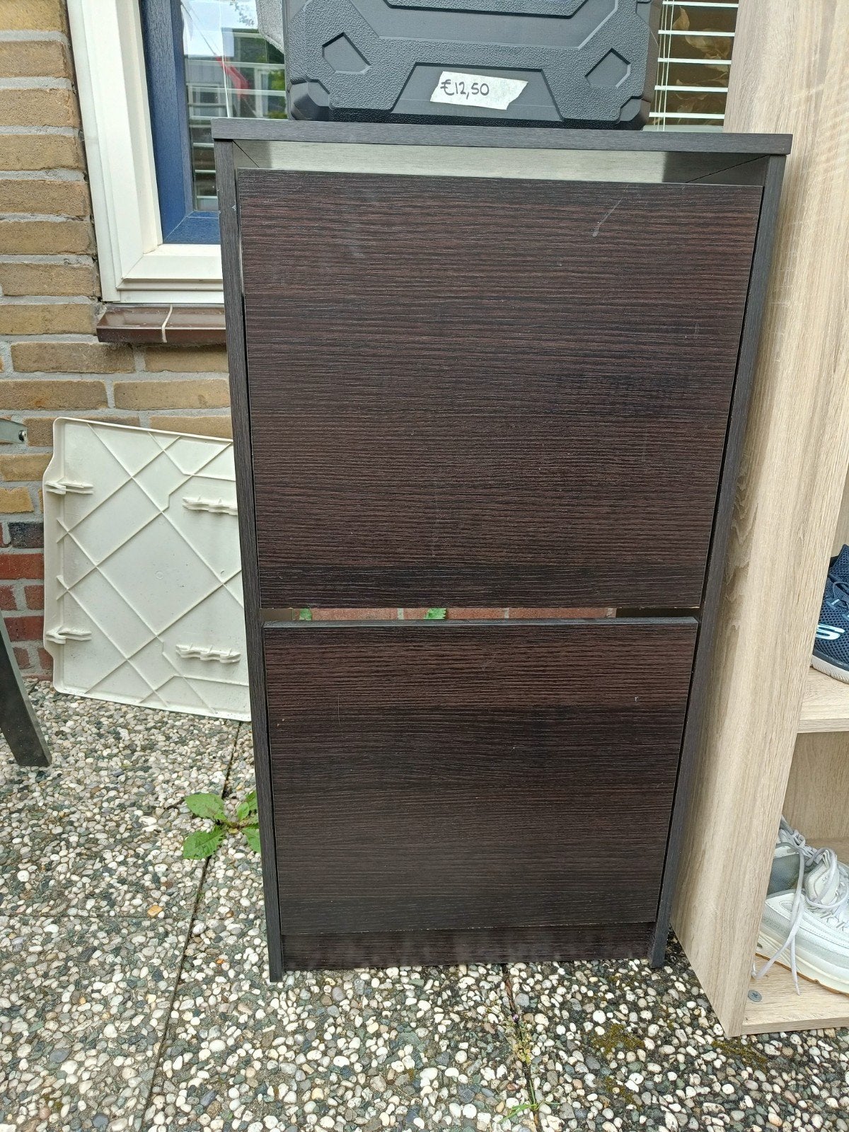 Ikea schoenenkast met 2 vakken, donkerbruin, Ophalen, Gebruikt, Modern, functioneel