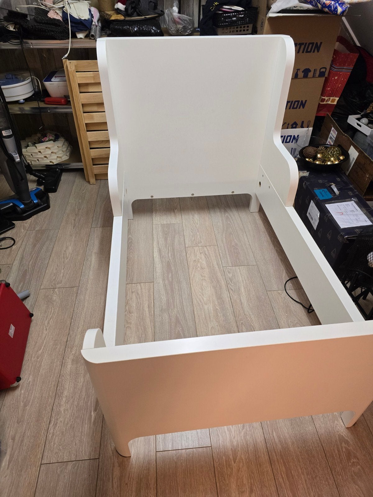 Wit meegroeibed 80x200 met lattenbodem, Ophalen, Verstelbaar, Eenpersoons, Wit
