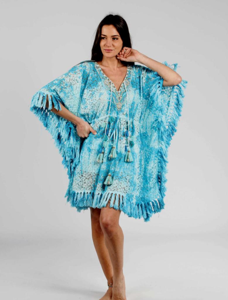 Ibiza Luxury Pareo Blauw, Maat 38/40 (M), Nieuw, Boven de knie, Verzenden