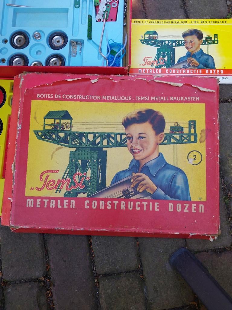 Vintage Temsi Metalen Constructie Dozen - Jaren '50/'60, Ophalen of Verzenden, Gebruikt, Overige merken