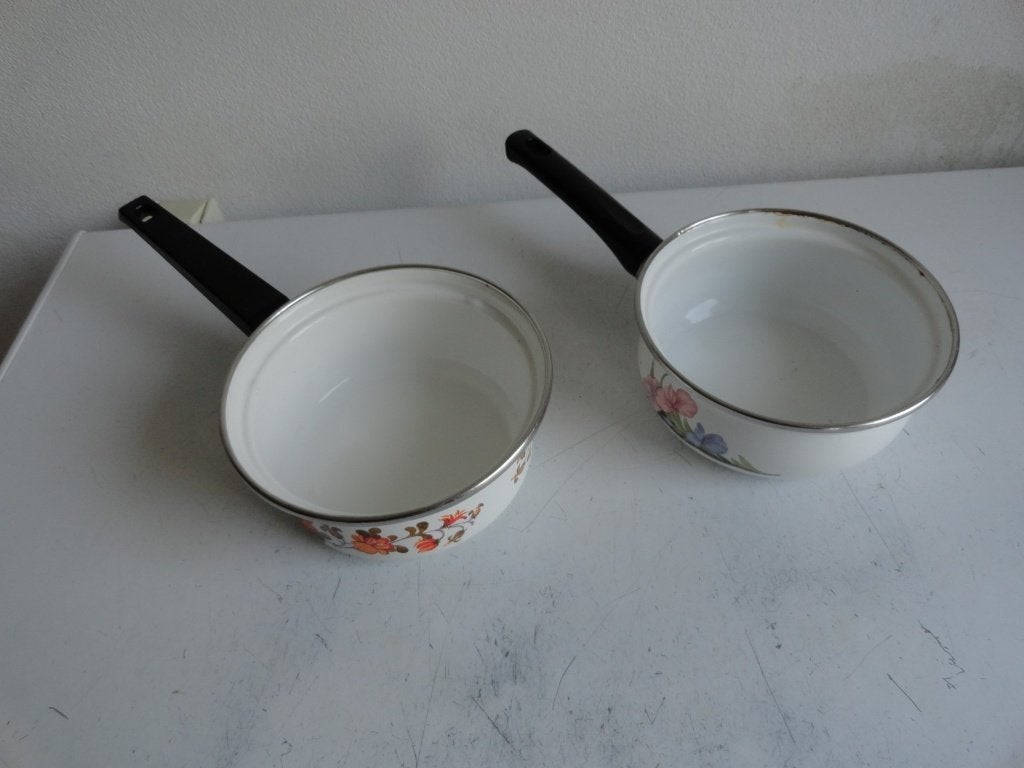 Steelpan, emaille , ouderwets, 2 stuks, Ophalen of Verzenden